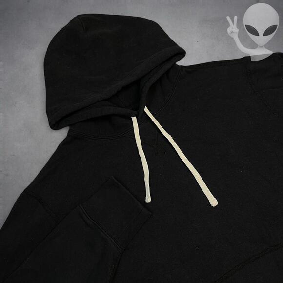 Polo Ralph Lauren Hoodie Medium Black Classic Pullover plain - Picture 4 of 7